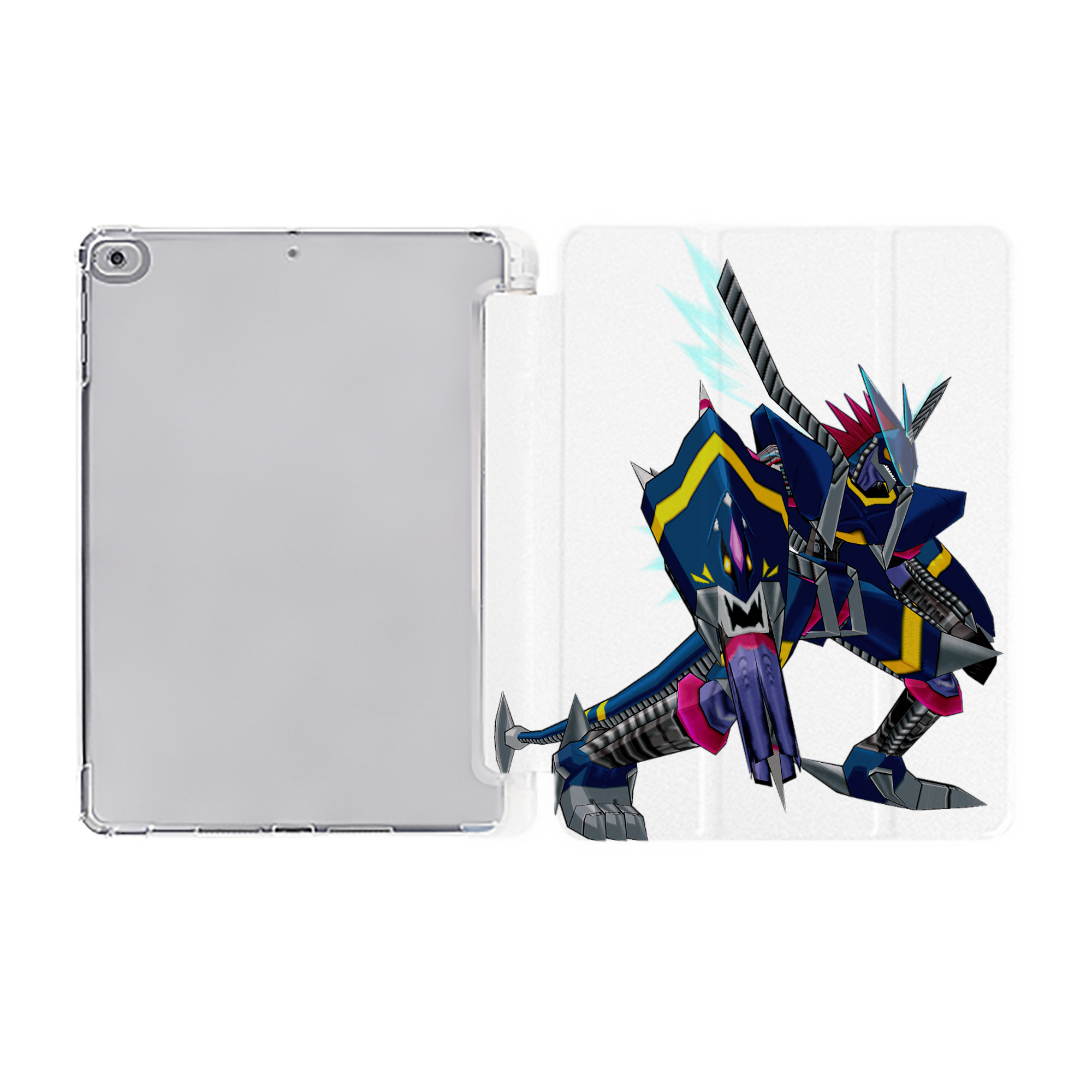 （画像用） Digimon デジタルモンスター/デジモン IPad ケース ペン収納付き 三つ折りスタンド PUレザー×シリコン 対応機種9.5/10.5/10.9インチ